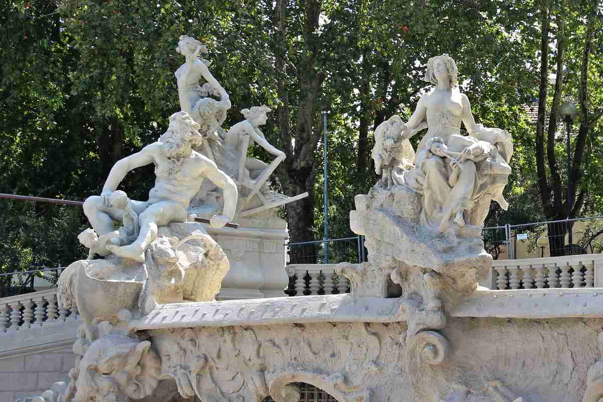 פסלי הנהרות העוברים בטורינו, מזרקת שנים עשר החודשים, פארק ולנטינו, טורינו